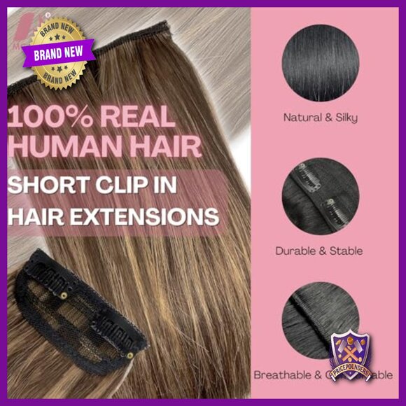 8 Inch Human Hair Clip-In Extensions for Volume, Fine Hair main image 6